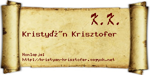 Kristyán Krisztofer névjegykártya